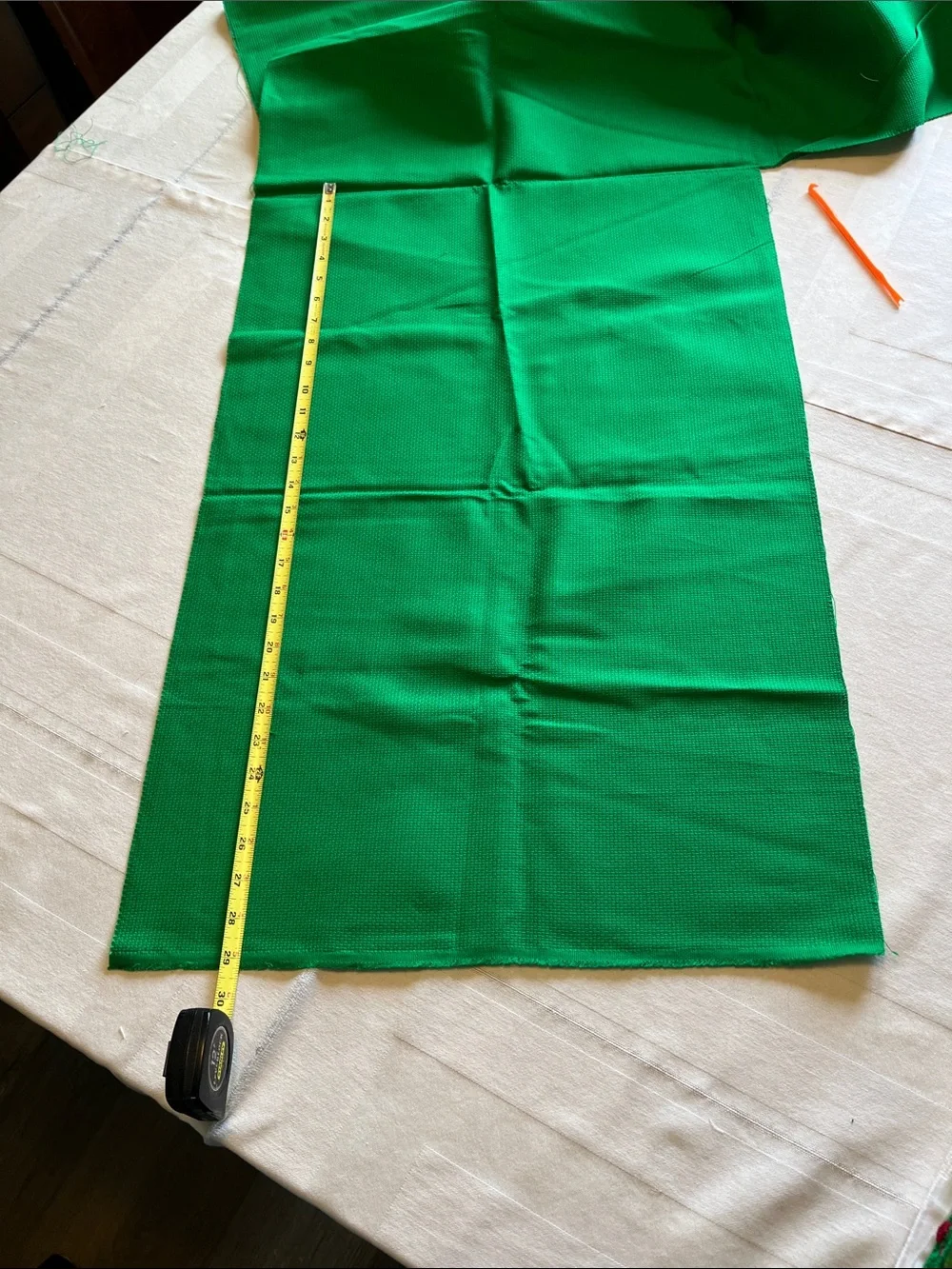 Two Green and White Waffle-Knit Textured Fabrics and 5 Unfinished Cloths